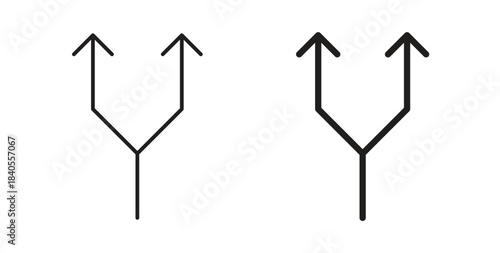 Split icon with glyph and line. black vector icons for Web UI