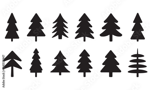 set of forest trees