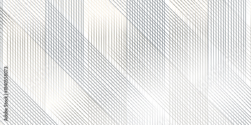 Vector abstract black and white gradient stripe diagonal curves thin overlap line. vector abstraction line transparent wavy fabric web geometric pattern technology texture design.	