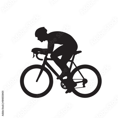 Cyclist Riding Bicycle Silhouette
