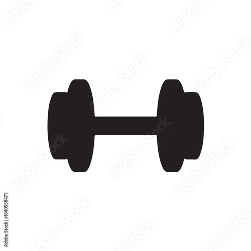 Gym Dumbbell Icon Silhouette