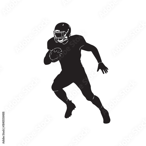 Football Player Running Silhouette