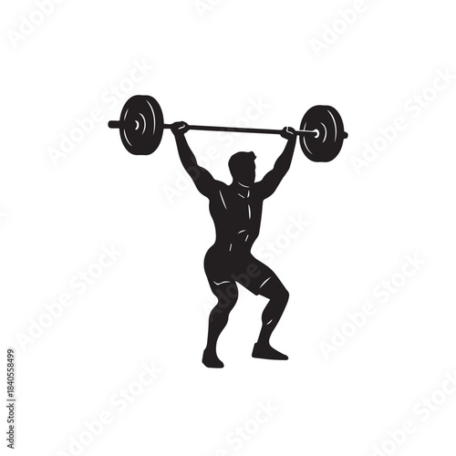 Man Lifting Barbell Silhouette