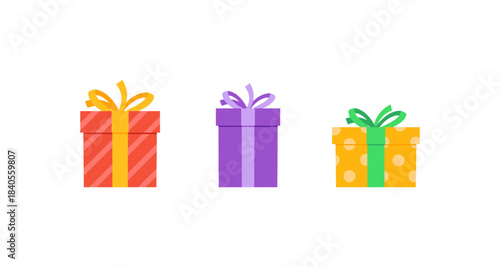 Colorful gift boxes with ribbons, perfect for celebrations and special occasions