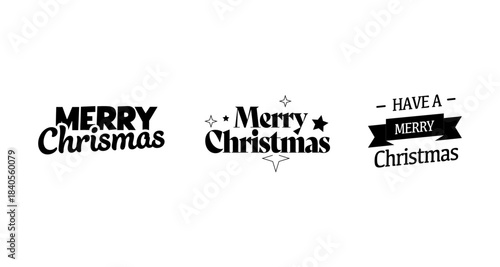 Merry Christmas greetings in black and white, perfect for holiday cards