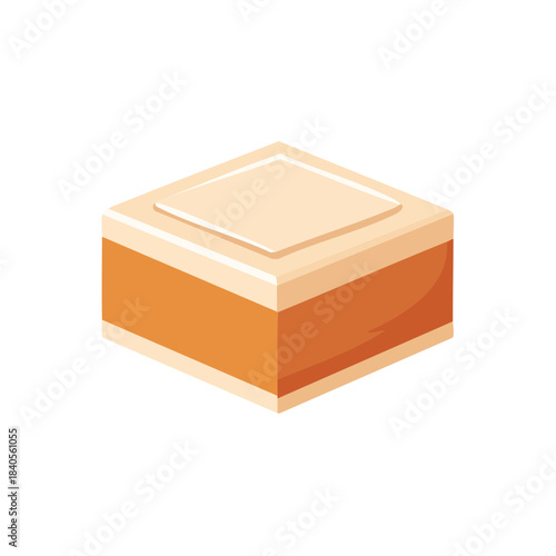 Isometric sweet cake dessert for celebrations like birthdays or parties isolated object on white background. Ready for tea or coffee