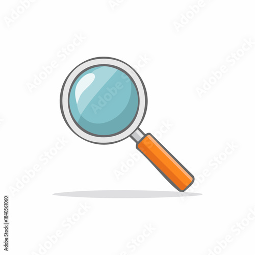 Magnifying Glass Illustration with Lens Reflection for Search and Discovery Needs