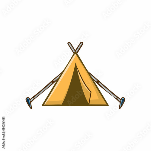 Camping Tent With Crossed Poles for Outdoor Adventures and Recreational Activities