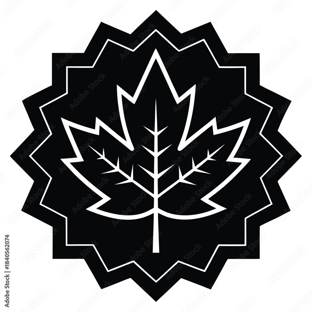 Obraz premium creative marketing labels maple leaf vector style