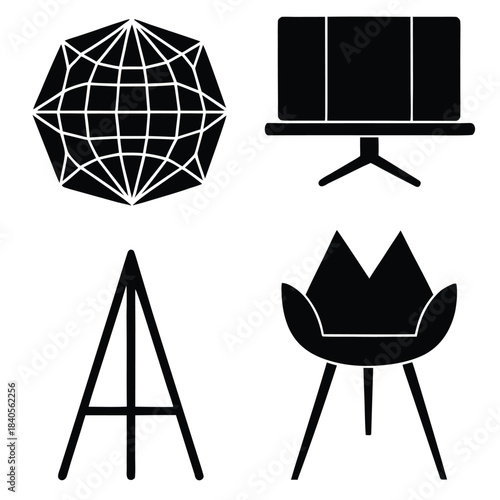 web shift icons  palm cone vector  modern furnitur