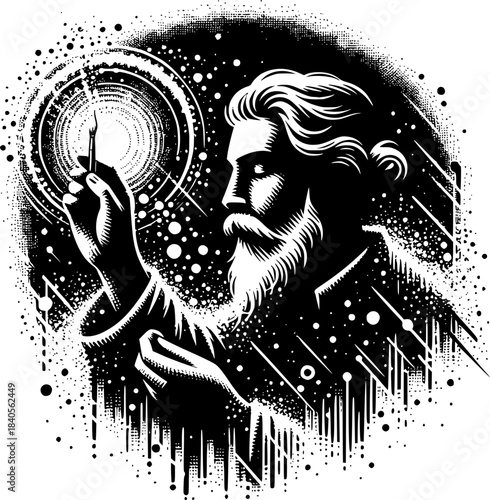 Enlightened Scholar: A distinguished scholar, engrossed in his study. The scene whispers of a quest for understanding, with each detail a brushstroke on the canvas of intellectual pursuit.