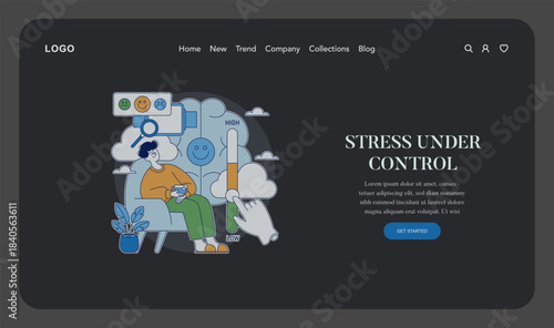 Managing Stress Through Technology Vector Illustration