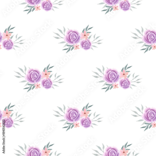 Flower vector seamless pattern illustration floral background 
