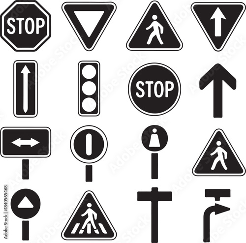 set of road signs