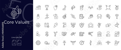 Core Values Line Editable Icons set