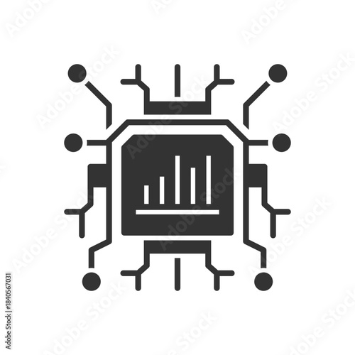 Data Analysis Icon With AI Technology Sign Symbol