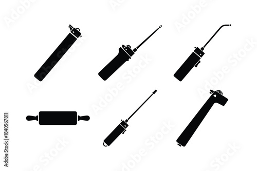 Gas Lighter Kitchen Tool Silhouette Set