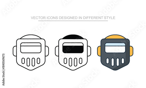 Welding Mask vector icon stock isolated on white sheet