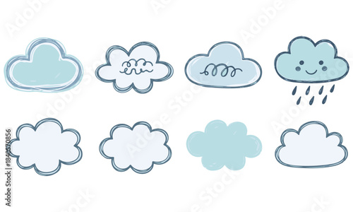 Massive Doodle Icon Bundle: Hand-Drawn Weather, Rainbows, Rain, Clouds, Storms, Abstract Trees, and Christmas Fir Tree Sets for Digital Seasonal Design