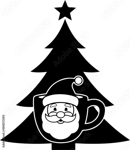 Christmas Holiday  Icon Tree Vector Design