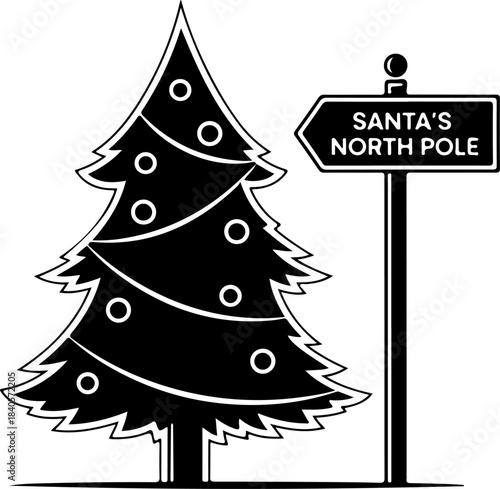 Christmas Holiday  Icon Tree Vector Design