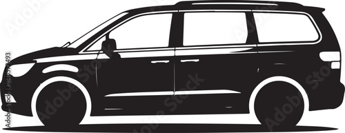 Side Profile Silhouette of a Black Minivan people carrier vehicle
