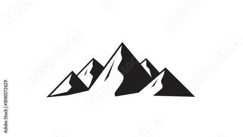 Mountain silhouette: A simple illustration of majestic mountain range silhouette, exuding strength and tranquility.