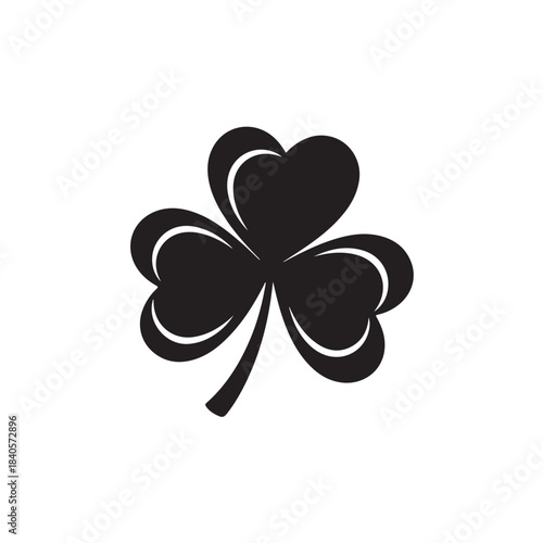 Wallpaper Mural Lucky four leaf clover icon with heart shaped leaves for st patricks day, minimalist vector symbol Torontodigital.ca