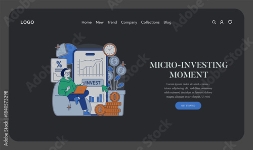 Micro-Investing Insights with Chart Analysis Illustration