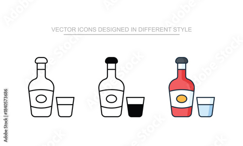 Eggnog Bottle vector design in modern and trendy style icon