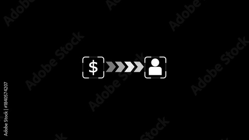 Human icon and dollar sign , and businessman and financial icon isolated . businessman icon sign .Business investment icon animation .
