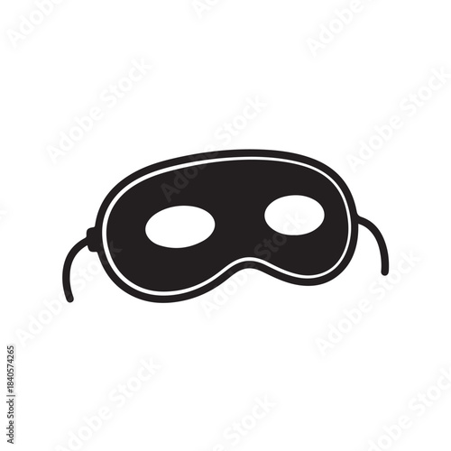 Sleep mask icon for travel and sleep aid, minimalist vector symbol