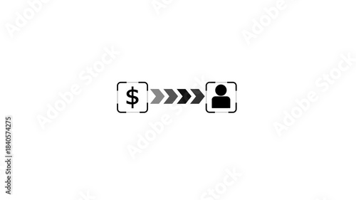 Human icon and dollar sign , and businessman and financial icon isolated . businessman icon sign .Business investment icon animation .
