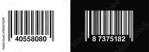 realistic barcode vector icon showing product barcode lines, price and detail codes, suitable for retail graphics, inventory systems, point-of-sale applications, and clean vector-based product 