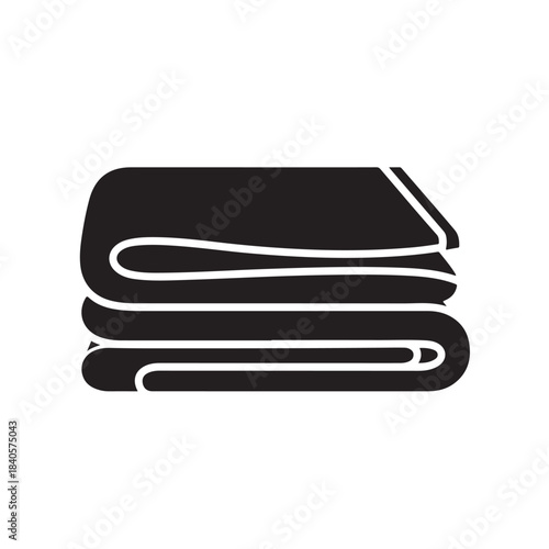 Stack of folded towels icon for bathroom and laundry use, simple vector symbol