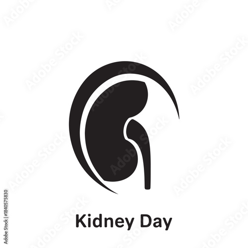 Kidney awareness symbol for World Kidney Day, organ icon