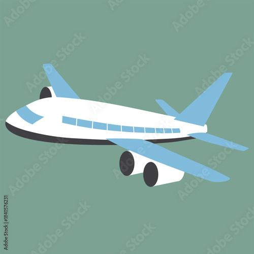 Stylized Aircraft Graphic Design Concept Illustration