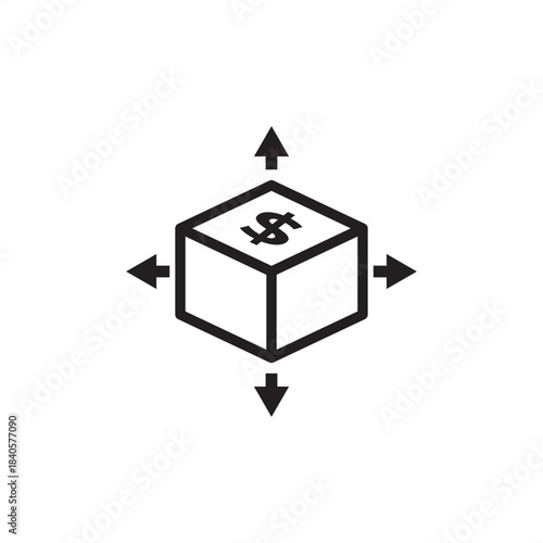 Relocation package icon symbolizing moving assistance, transfer expenses, and comprehensive financial support for employee relocation, representing HR benefits, recruiting, and cost coverage.