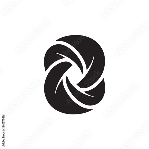 Camera lens icon for photography and editing apps, minimalist vector symbol