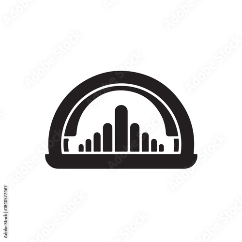 Audio sound wave equalizer icon for music and audio software, flat vector symbol