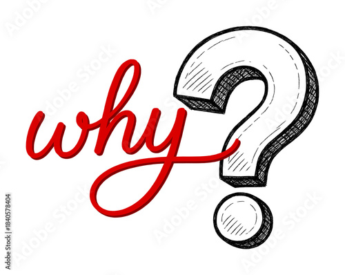 the text of why with question mark (sketch drawing - artwork 2)