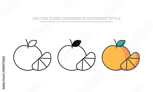 Mandarin Oranges vector design in modern and trendy style icon