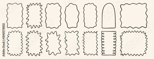 Playful Wavy Frame Collection For Craft, Assortment Of HandSketched Scalloped, Zigzag And Looped Borders In Black Ink, Designed For Scrapbooking, Journaling, Memory Albums, Handmade Cards, Stickers