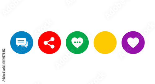 Collection of Social Media Icons for Engagement and Interaction.