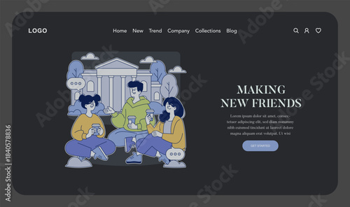 Social Gathering with Friends Vector Illustration