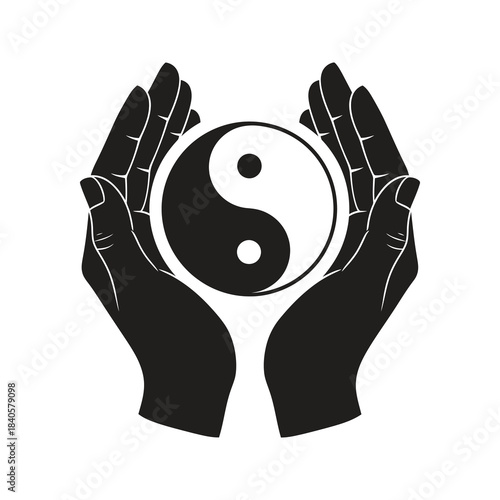 yin yang balance icon glyph solid vector health mental harmony peace wellness zen tranquility spa calm meditation spirit lifestyle inner