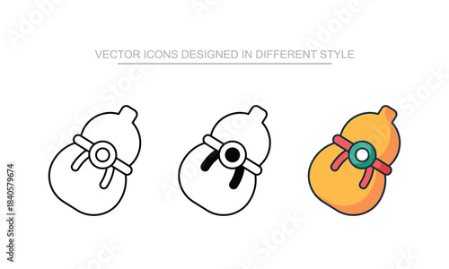 Calabash vector icon stock isolated on white sheet