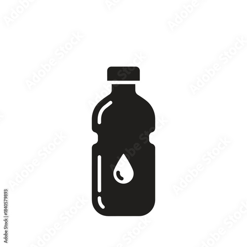 water bottle icon glyph solid vector hydration drink fitness health sport activity clean fresh liquid plastic