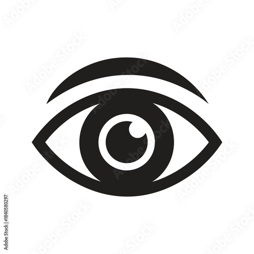 eye vision icon glyph solid vector sight optical health care view focus observe look sense perception