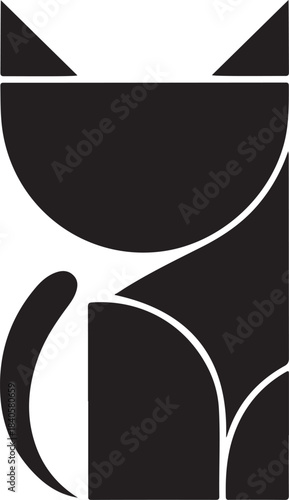 Geometric Cat logo symbol, Vector Art, Icons, and Graphics for designers 